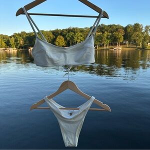 SOLID & STRIPED Cream Bikini Set - L top M bottom